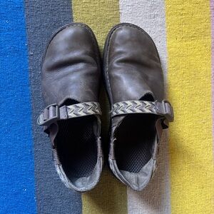 Dark brown leather Chaco Ped Shed Clogs Size 9.5